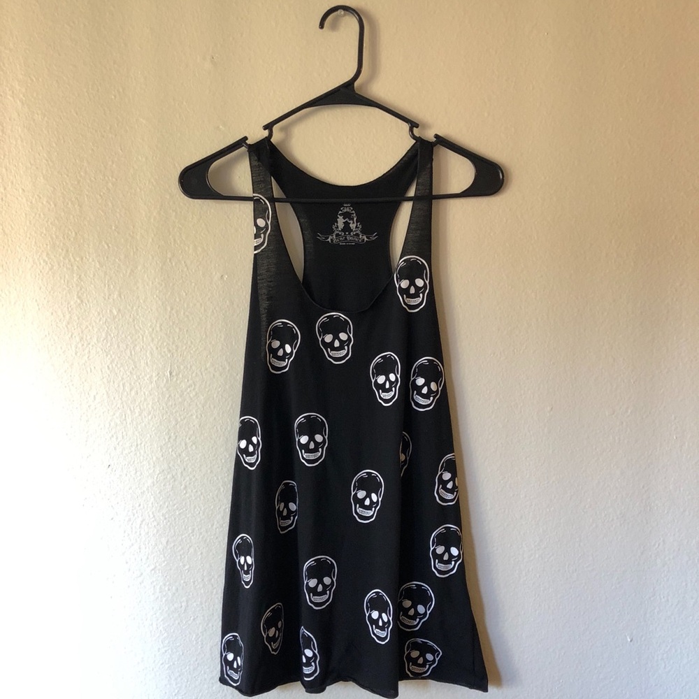 NWOT Skull Print Graphic Racerback Tank Top